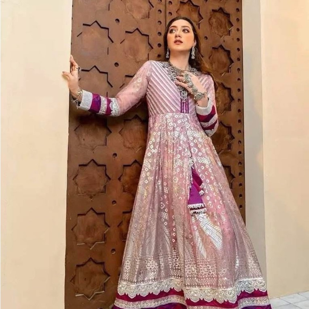 Original Zahra Ahmed Pink and Purple Maxi Pakistani Indian New with Tags